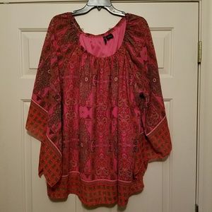 Tunic top with kimono sleeves